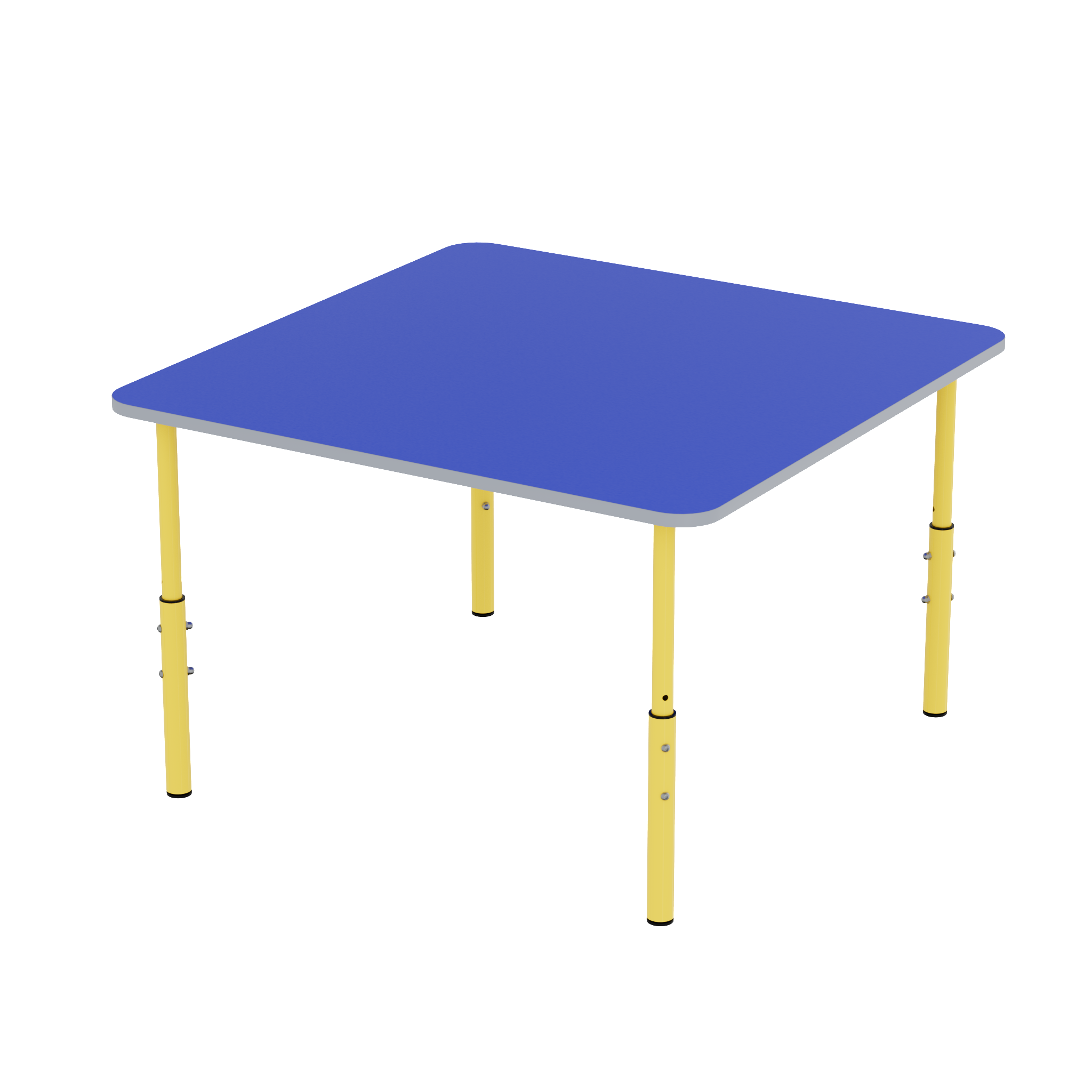 Дитячий квадратний стіл, на ростові групи №1-3, каркас - кругла металева труба, АЛМАНТ, 830х830х460-580 мм.